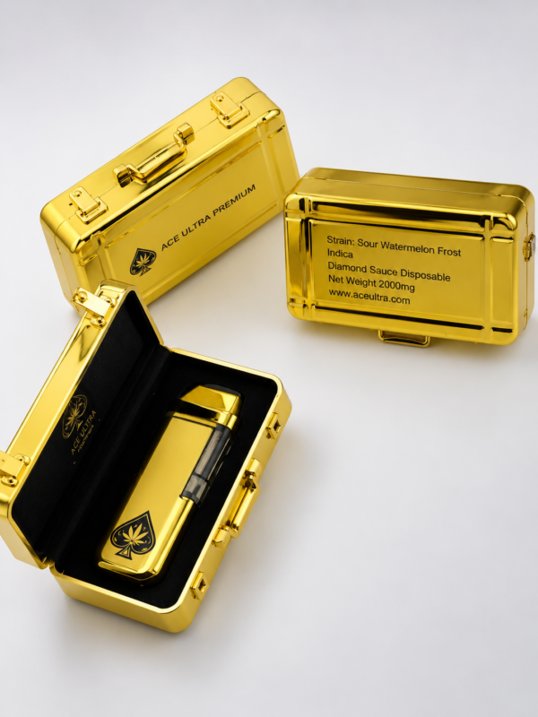 Ace Ultra Premium 2G Diamond Sauce gold disposable vape case