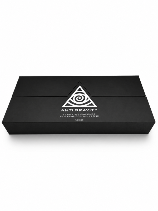 Anti Gravity 2G Disposable wholesale case featuring Liquid Live Diamonds 2.0G all-in-one vape packaging in black finish.