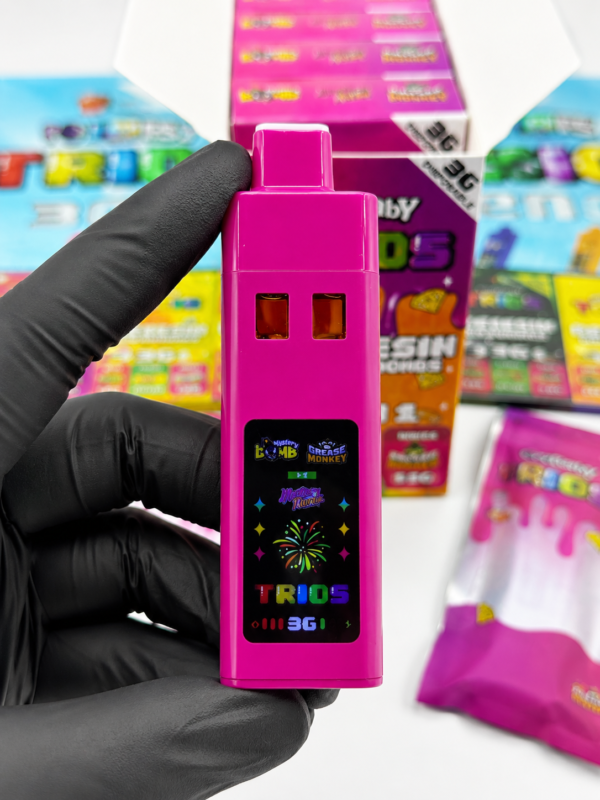 Crybaby Trios 3 in 1 3G Disposable 50-pack wholesale display with multiple flavor options