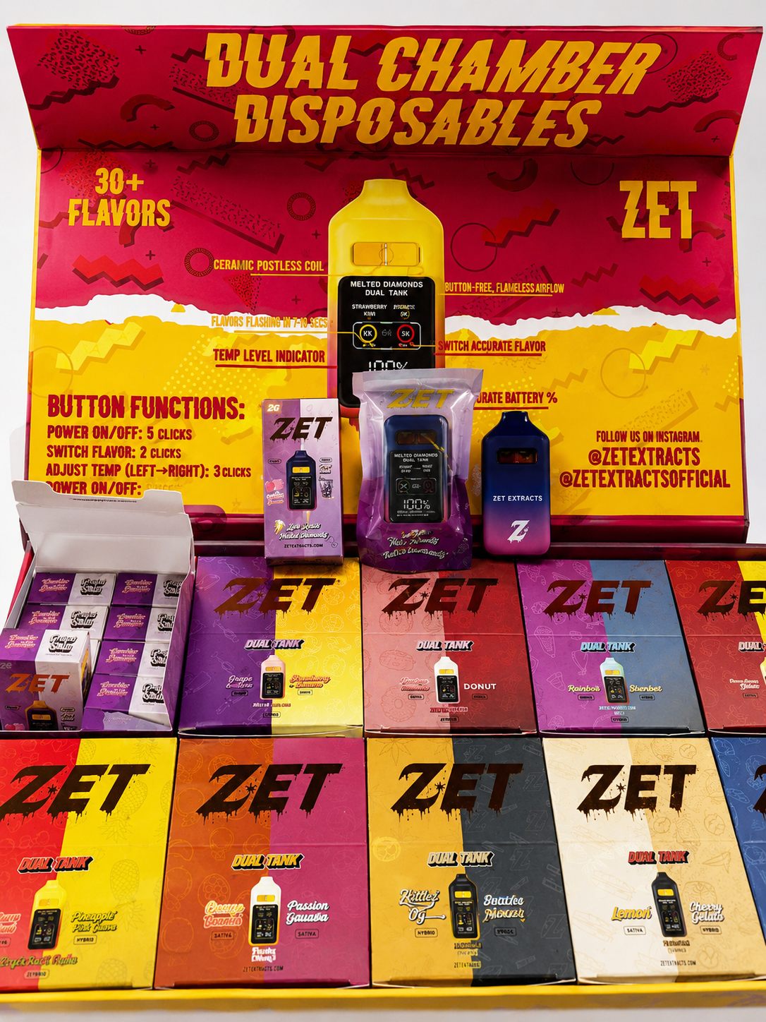 ZET DUOZ 2G Disposable two gram dual chamber retail box