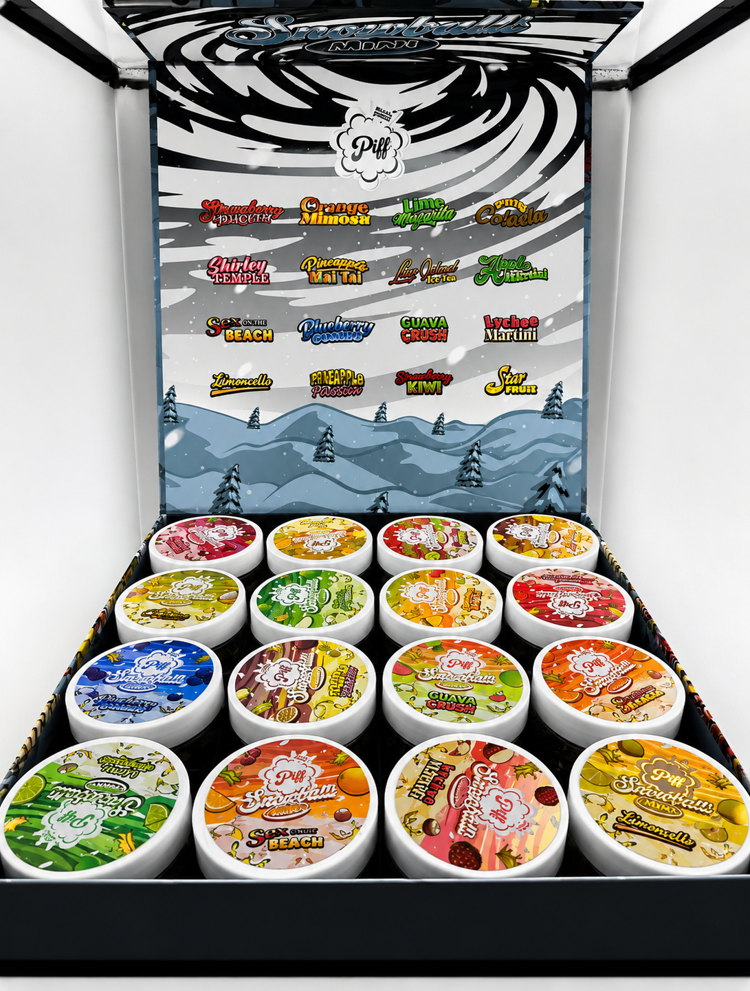 Piff Snowballs Mini 16 flavor variety pack